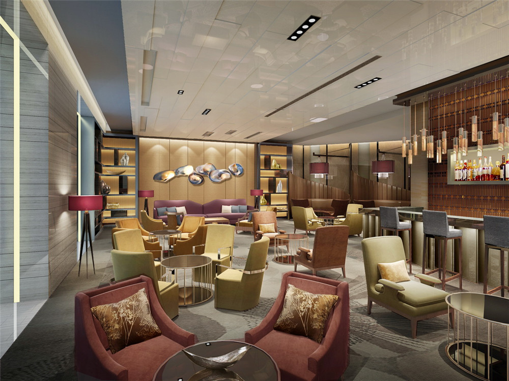 江西南康新都五星酒店大堂吧裝修設計效果圖 江西南康新都五星酒店大堂吧裝修設計效果圖