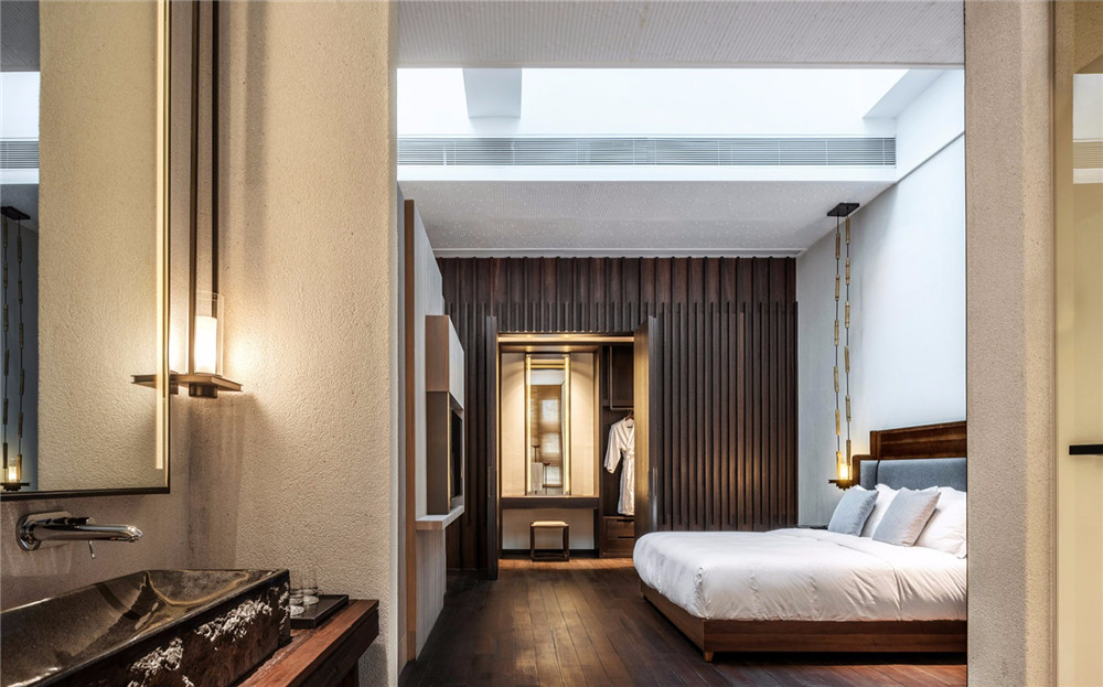明谷行館新中式溫泉度假酒店客房裝修設(shè)計(jì)方案