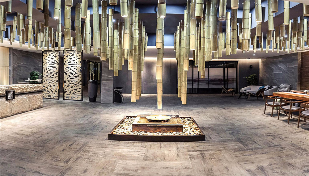 焦作九曲竹文化主題民宿酒店大廳設(shè)計案例