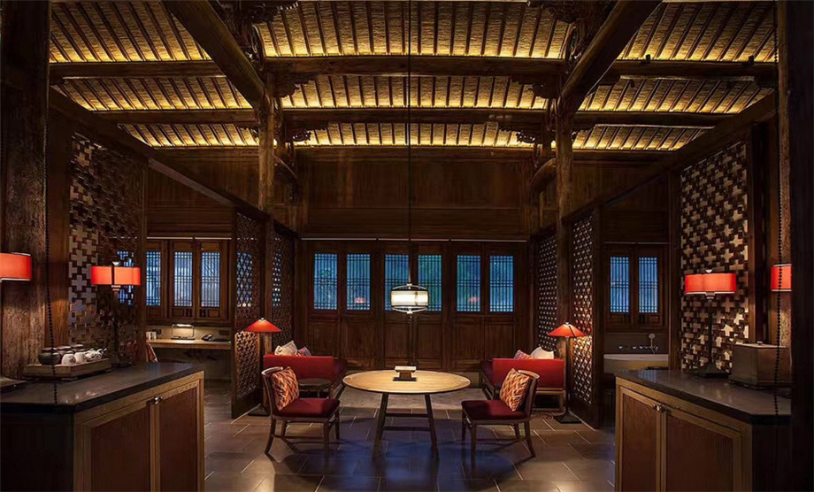 徽派特色酒店裝修 蘭亭安麓度假酒店設(shè)計(jì)裝修實(shí)(圖7) 徽派特色酒店裝修 蘭亭安麓度假酒店設(shè)計(jì)裝修實(shí)景圖